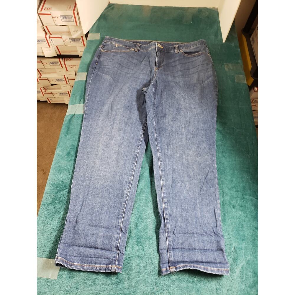 Talbots Jeans Size 16 W Womens Blue Stretch Pants Denim Mid Rise Boyfriend - Picture 2 of 12